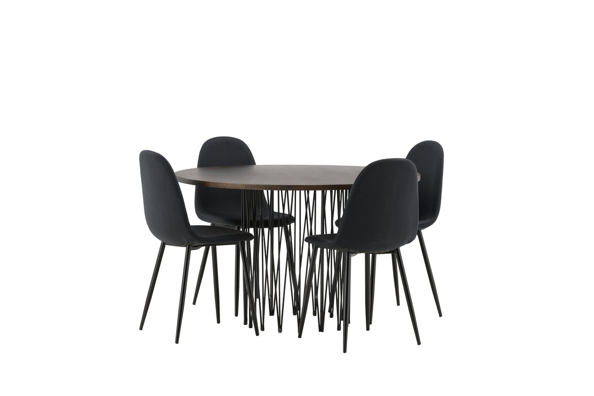 Stone Matbord med Polar Stolarna – Bord: ⌀120 Stol: 53x87x44
