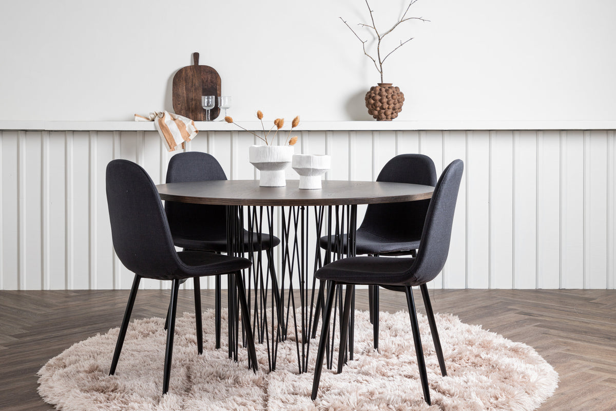 Stone Matbord med Polar Stolarna – Bord: ⌀120 Stol: 53x87x44