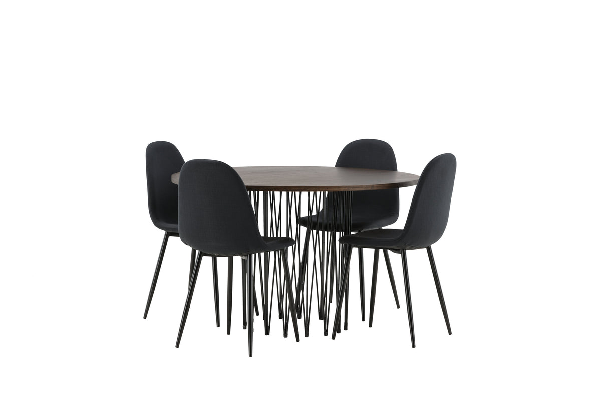 Stone Matbord med Polar Stolarna – Bord: ⌀120 Stol: 53x87x44