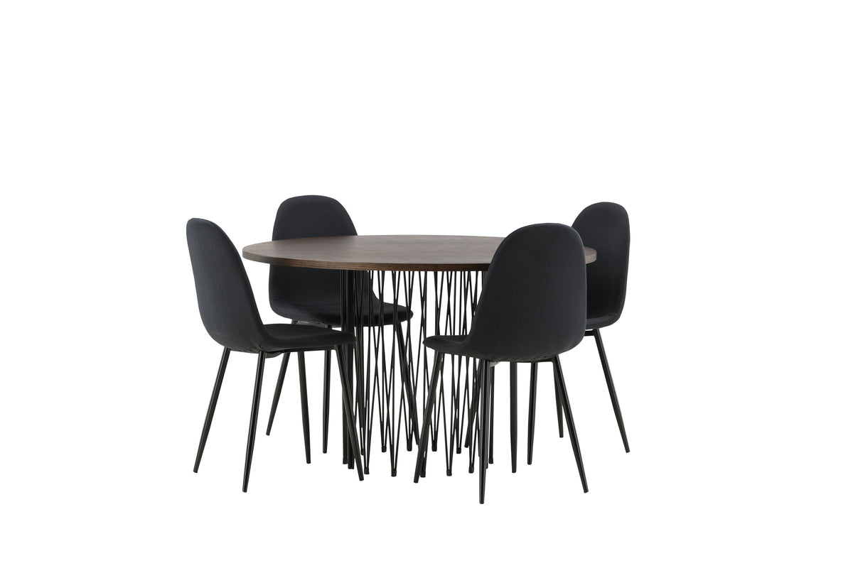 Stone Matbord med Polar Stolarna – Bord: ⌀120 Stol: 53x87x44