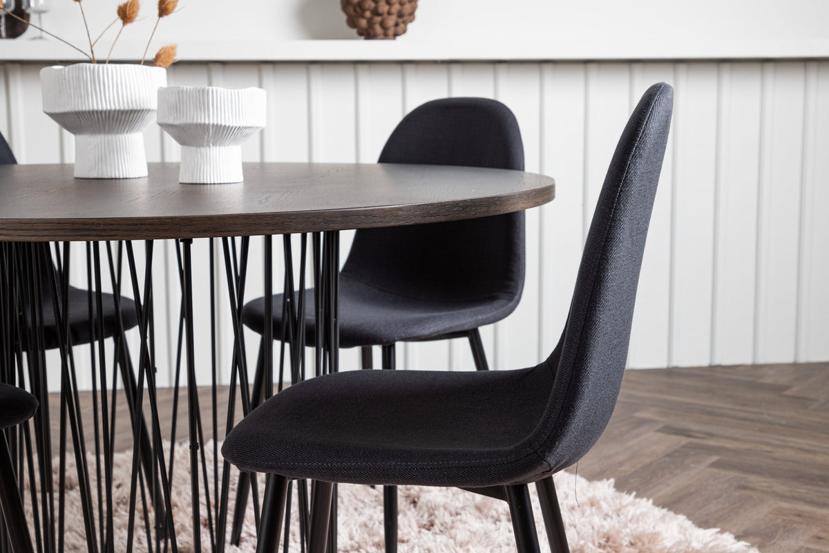 Stone Matbord med Polar Stolarna – Bord: ⌀120 Stol: 53x87x44