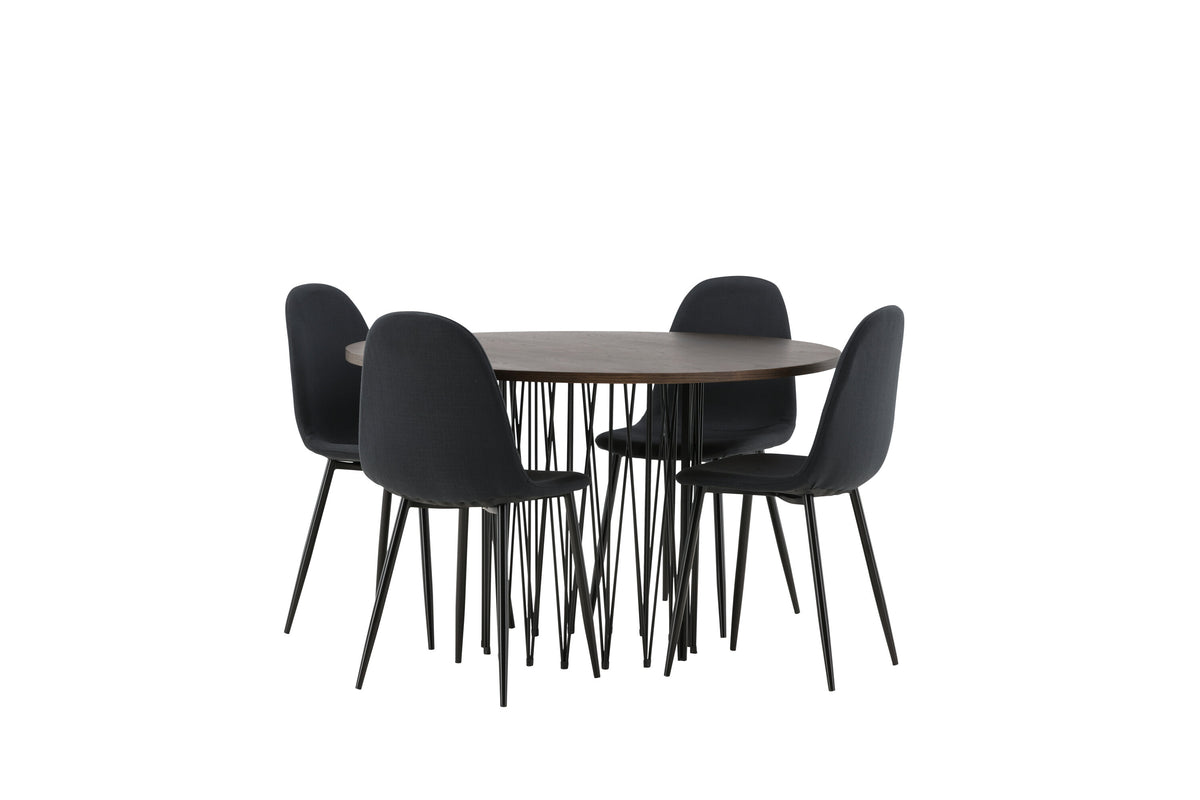 Stone Matbord med Polar Stolarna – Bord: ⌀120 Stol: 53x87x44