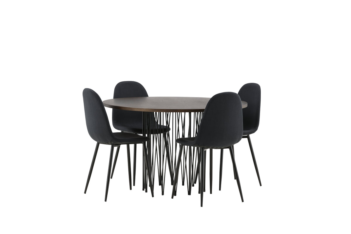 Stone Matbord med Polar Stolarna – Bord: ⌀120 Stol: 53x87x44