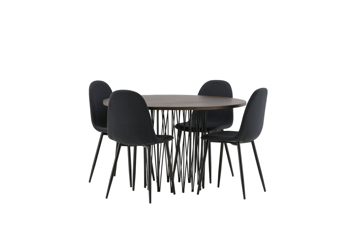 Stone Matbord med Polar Stolarna – Bord: ⌀120 Stol: 53x87x44