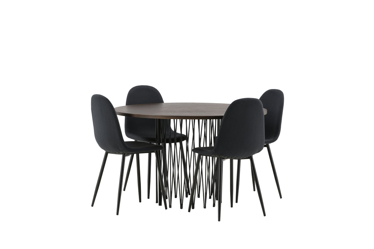 Stone Matbord med Polar Stolarna – Bord: ⌀120 Stol: 53x87x44