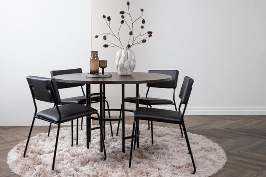 Copenhagen Matbord med Kenth Stolarna – Bord: ⌀115 Stol: 52x76x40