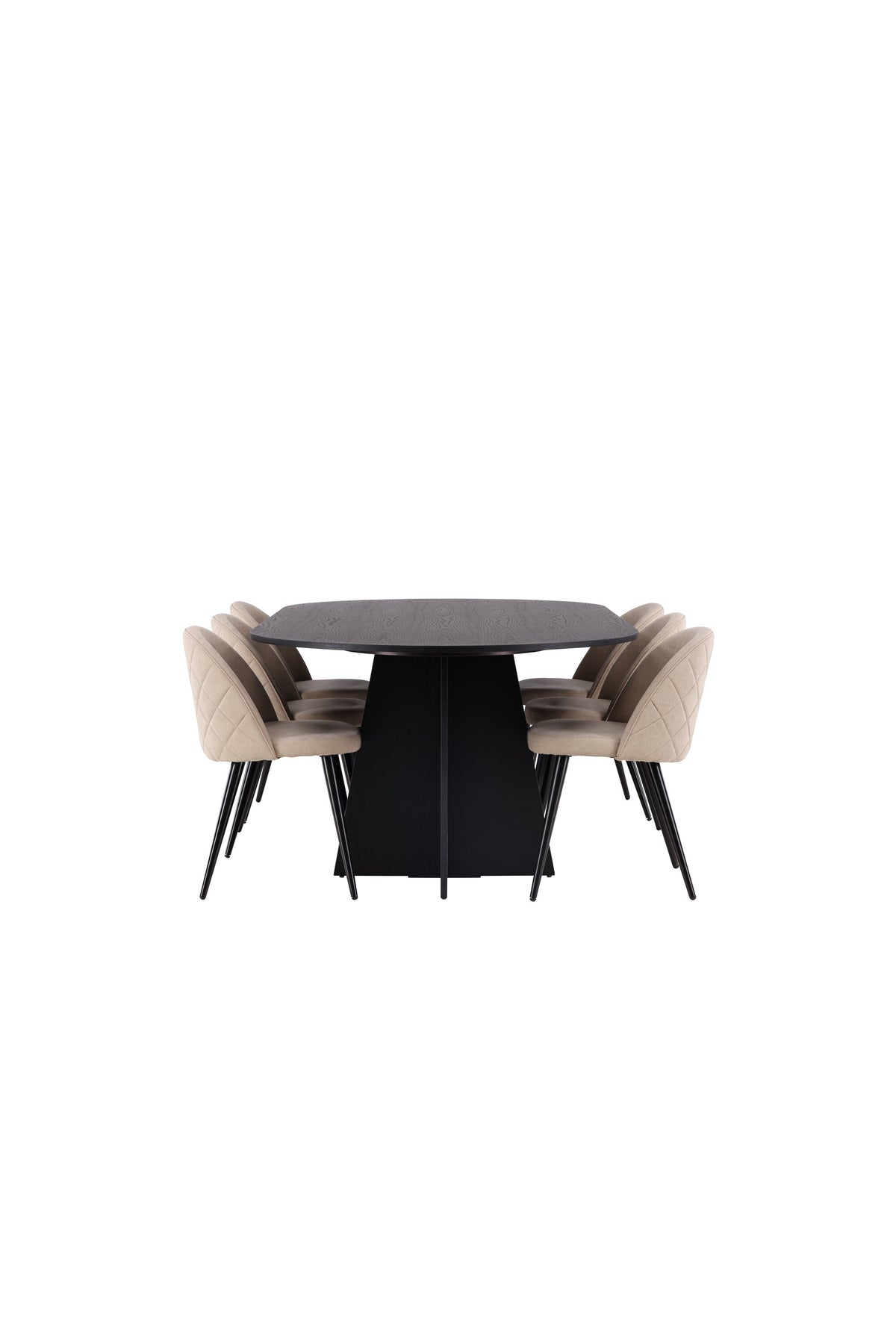 Bootcut Matbord med Velvet Stolarna – Bord: 75x230x115 Stol: 57x76,5x50
