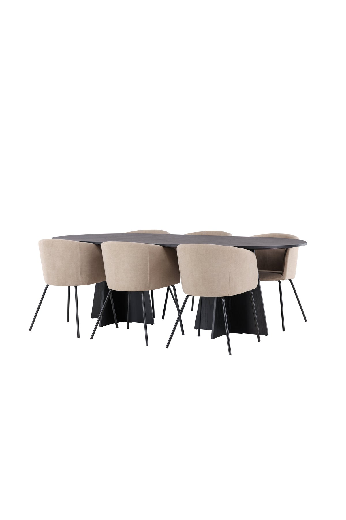 Bootcut Matbord med Berit Stolarna – Bord: 75x230x115 Stol: 55x78x55