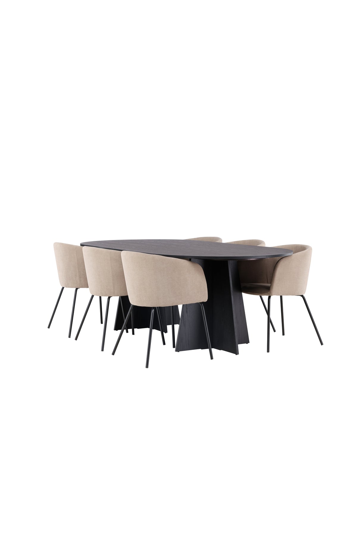 Bootcut Matbord med Berit Stolarna – Bord: 75x230x115 Stol: 55x78x55