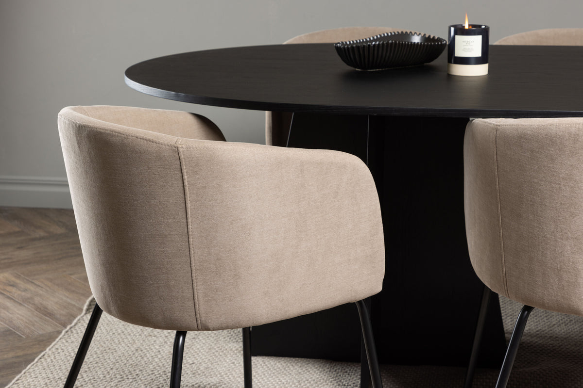 Bootcut Matbord med Berit Stolarna – Bord: 75x230x115 Stol: 55x78x55