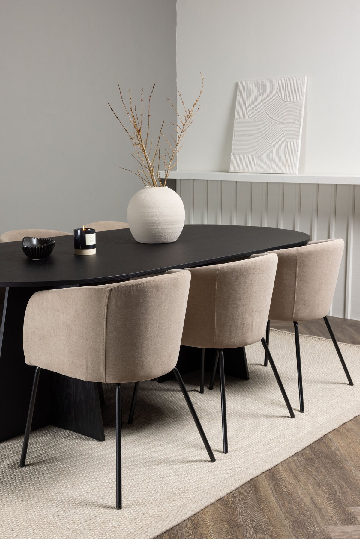 Bootcut Matbord med Berit Stolarna – Bord: 75x230x115 Stol: 55x78x55