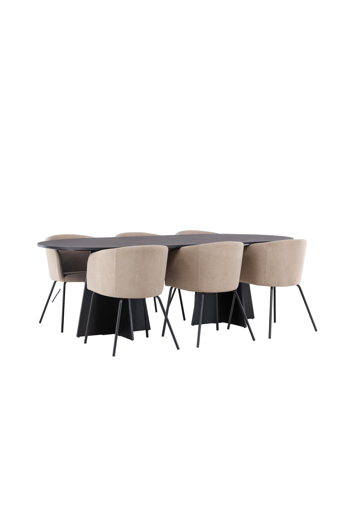 Bootcut Matbord med Berit Stolarna – Bord: 75x230x115 Stol: 55x78x55