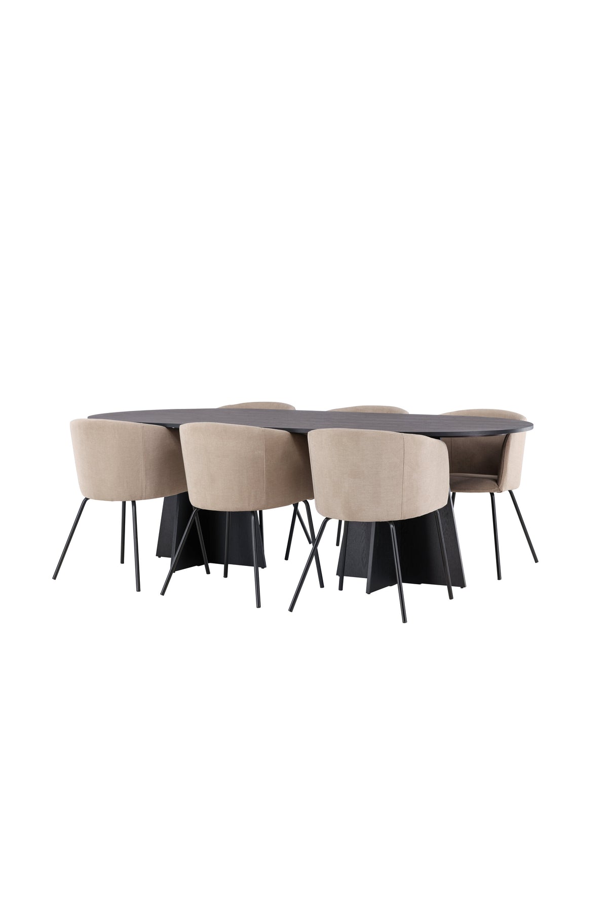 Bootcut Matbord med Berit Stolarna – Bord: 75x230x115 Stol: 55x78x55