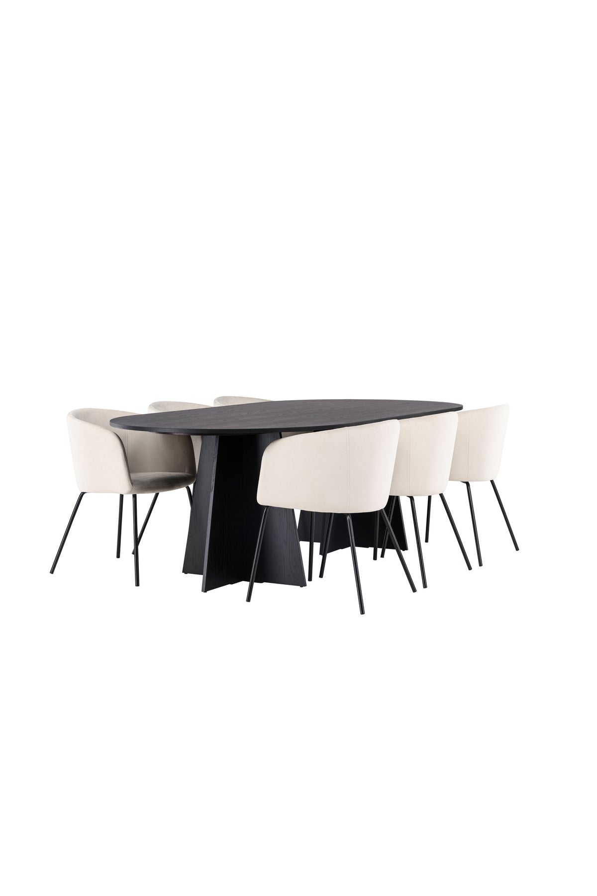 Bootcut Matbord med Berit Stolarna – Bord: 75x230x115 Stol: 55x78x55