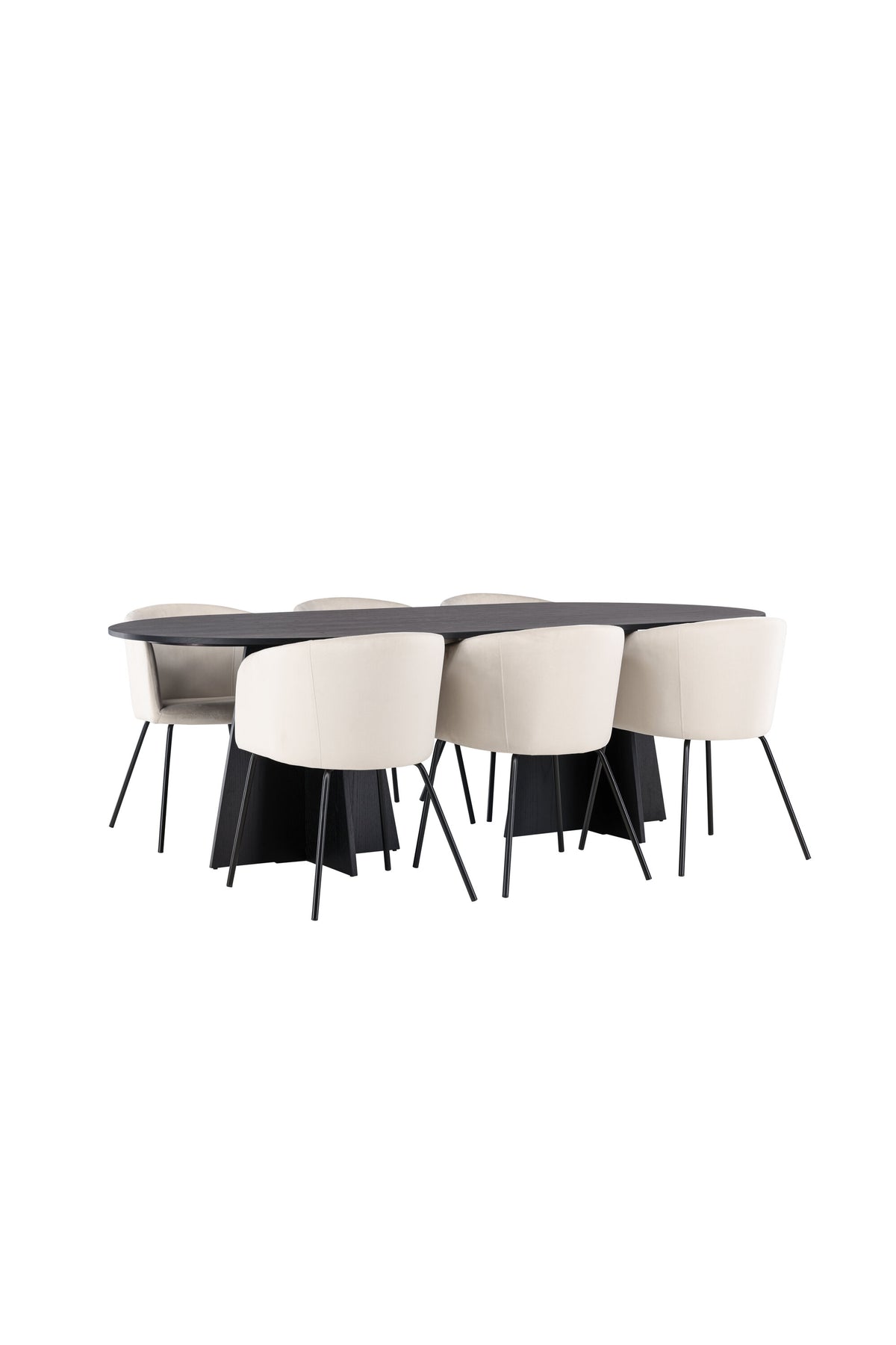 Bootcut Matbord med Berit Stolarna – Bord: 75x230x115 Stol: 55x78x55