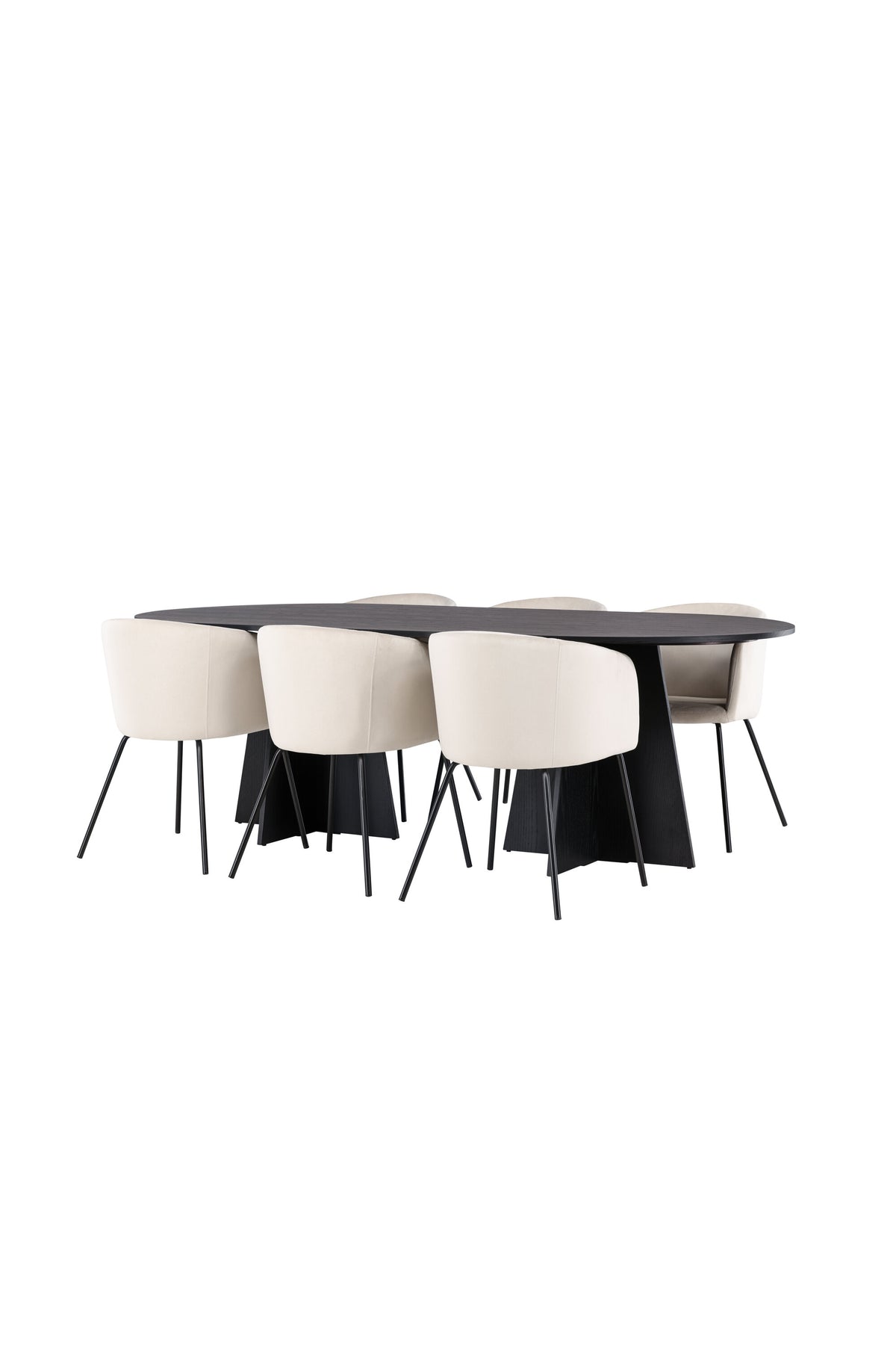 Bootcut Matbord med Berit Stolarna – Bord: 75x230x115 Stol: 55x78x55