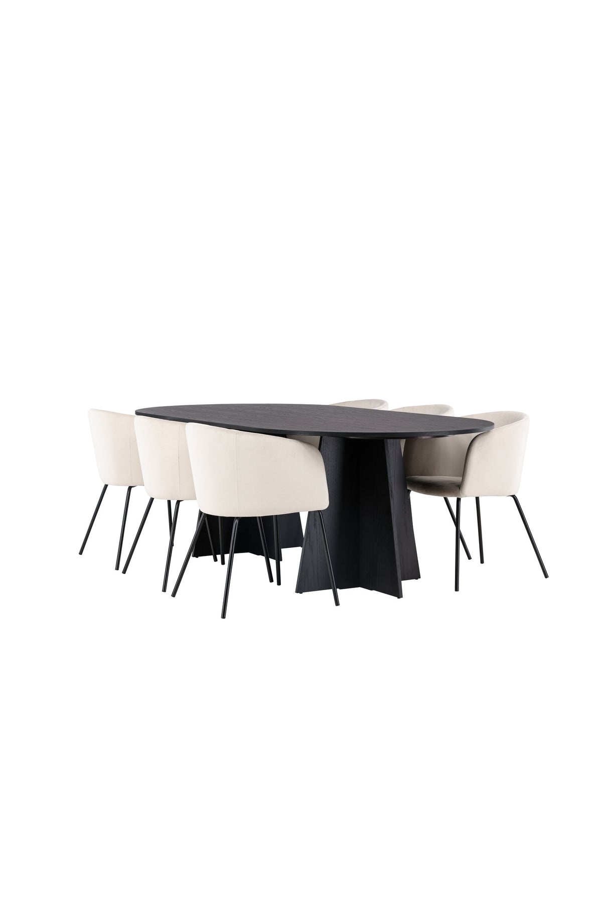 Bootcut Matbord med Berit Stolarna – Bord: 75x230x115 Stol: 55x78x55