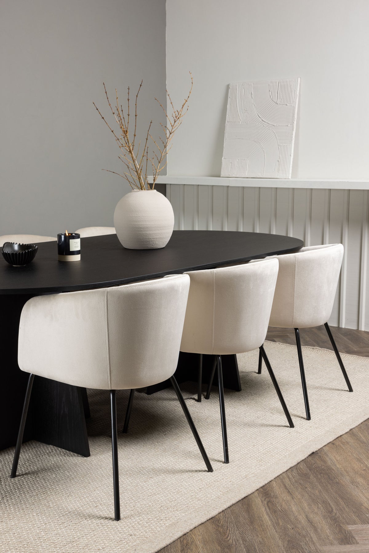 Bootcut Matbord med Berit Stolarna – Bord: 75x230x115 Stol: 55x78x55