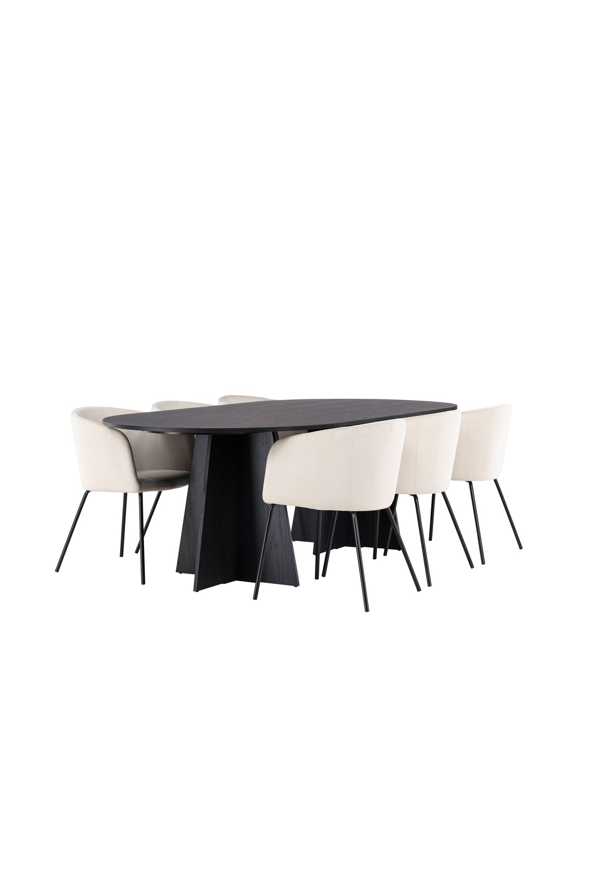Bootcut Matbord med Berit Stolarna – Bord: 75x230x115 Stol: 55x78x55