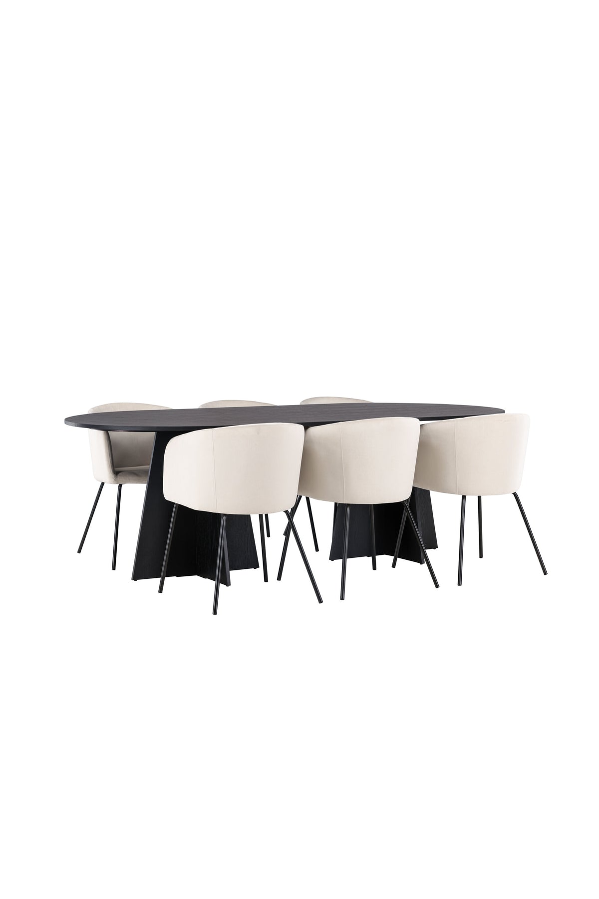 Bootcut Matbord med Berit Stolarna – Bord: 75x230x115 Stol: 55x78x55