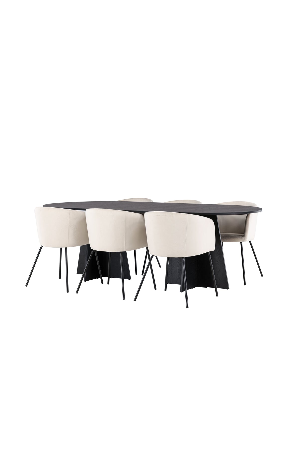 Bootcut Matbord med Berit Stolarna – Bord: 75x230x115 Stol: 55x78x55