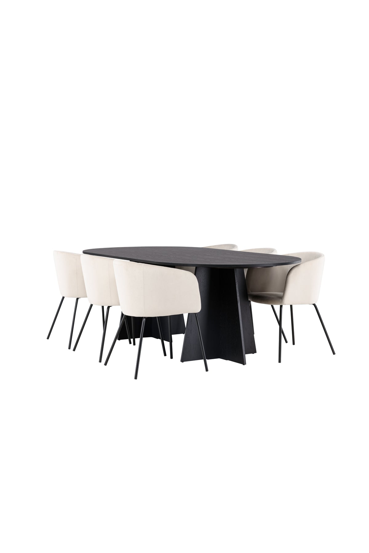 Bootcut Matbord med Berit Stolarna – Bord: 75x230x115 Stol: 55x78x55