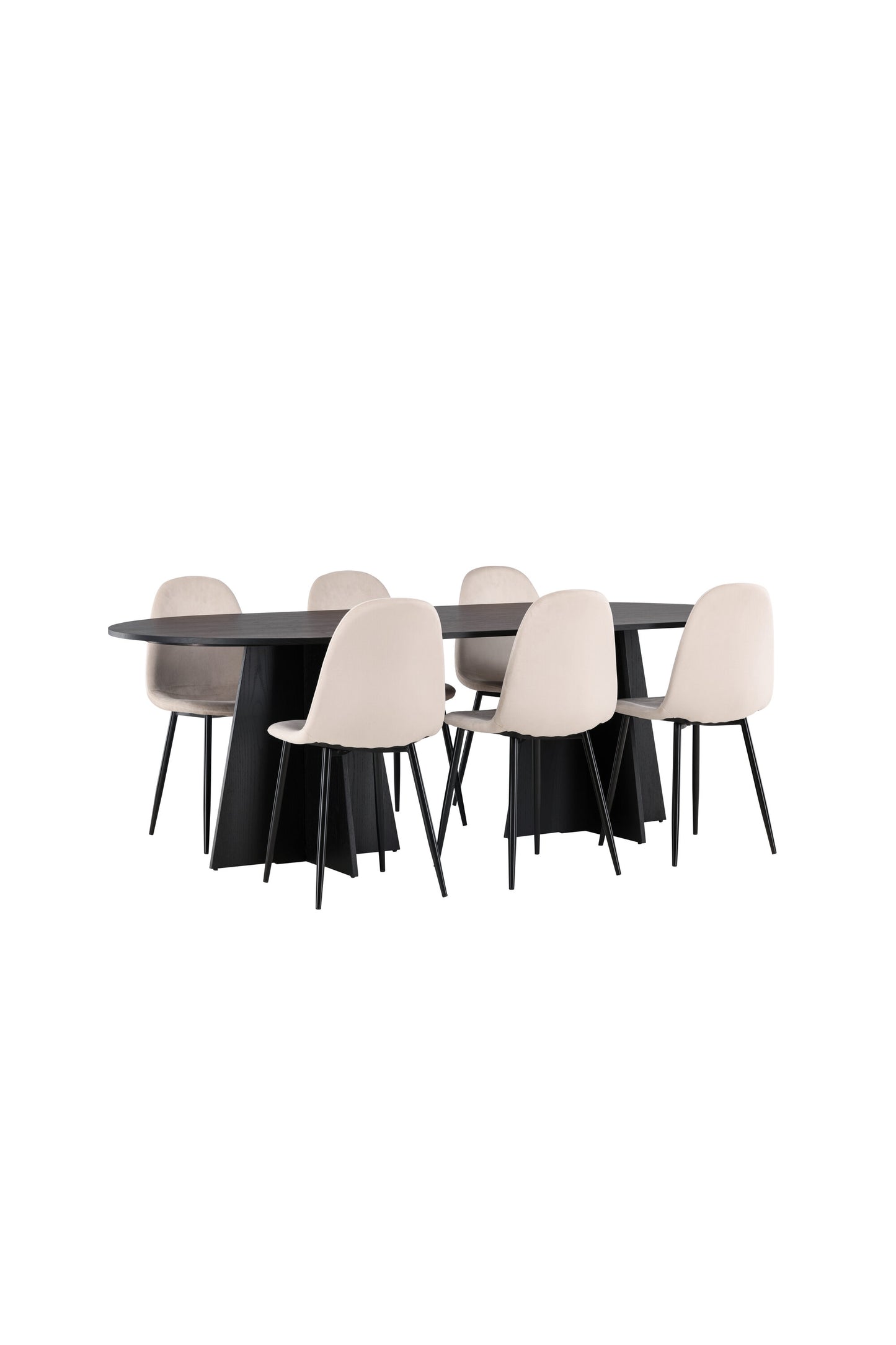 Bootcut Matbord med Polar Stolarna – Bord: 75x230x115 Stol: 53,3x88x42,5