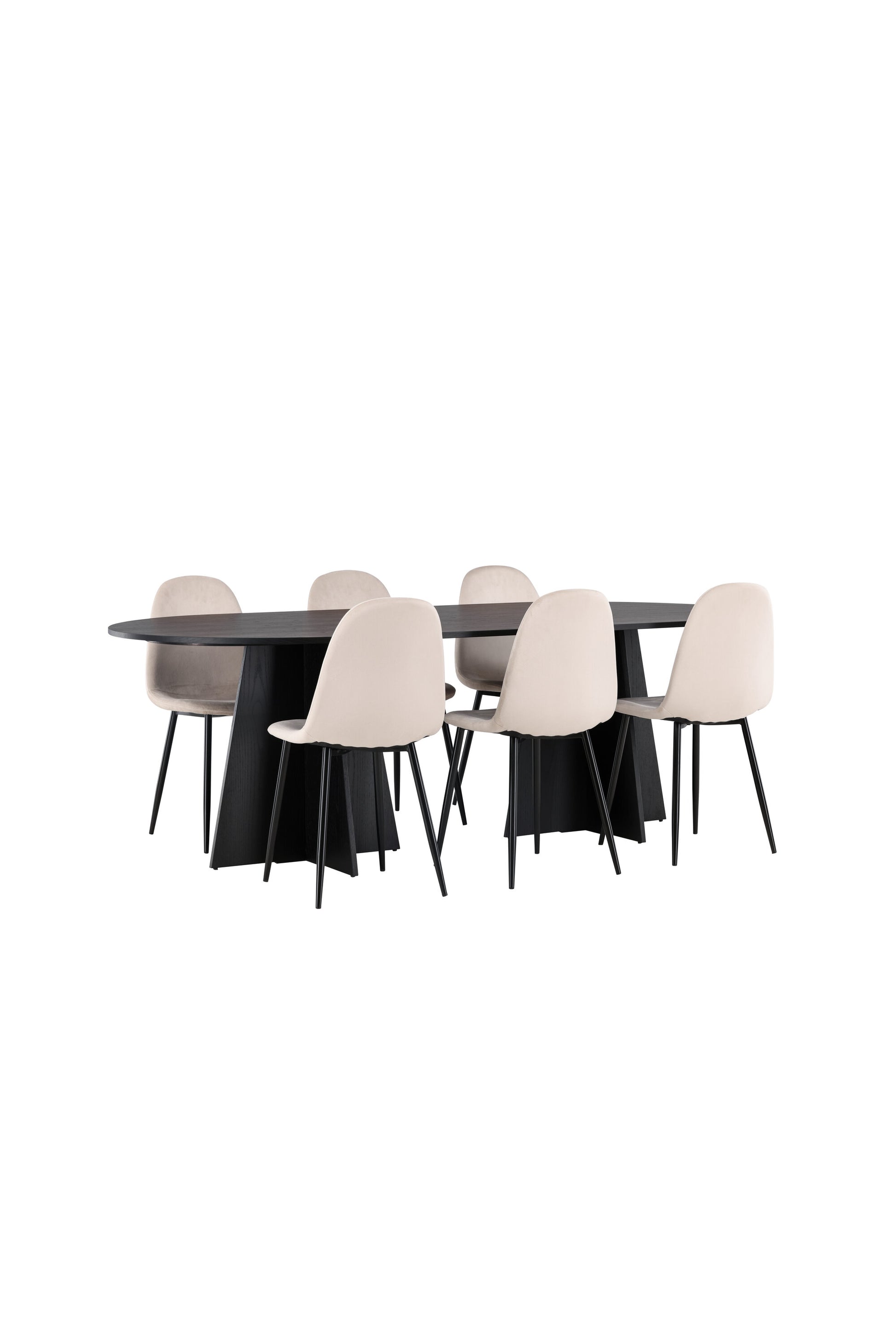 Bootcut Matbord med Polar Stolarna – Bord: 75x230x115 Stol: 53,3x88x42,5