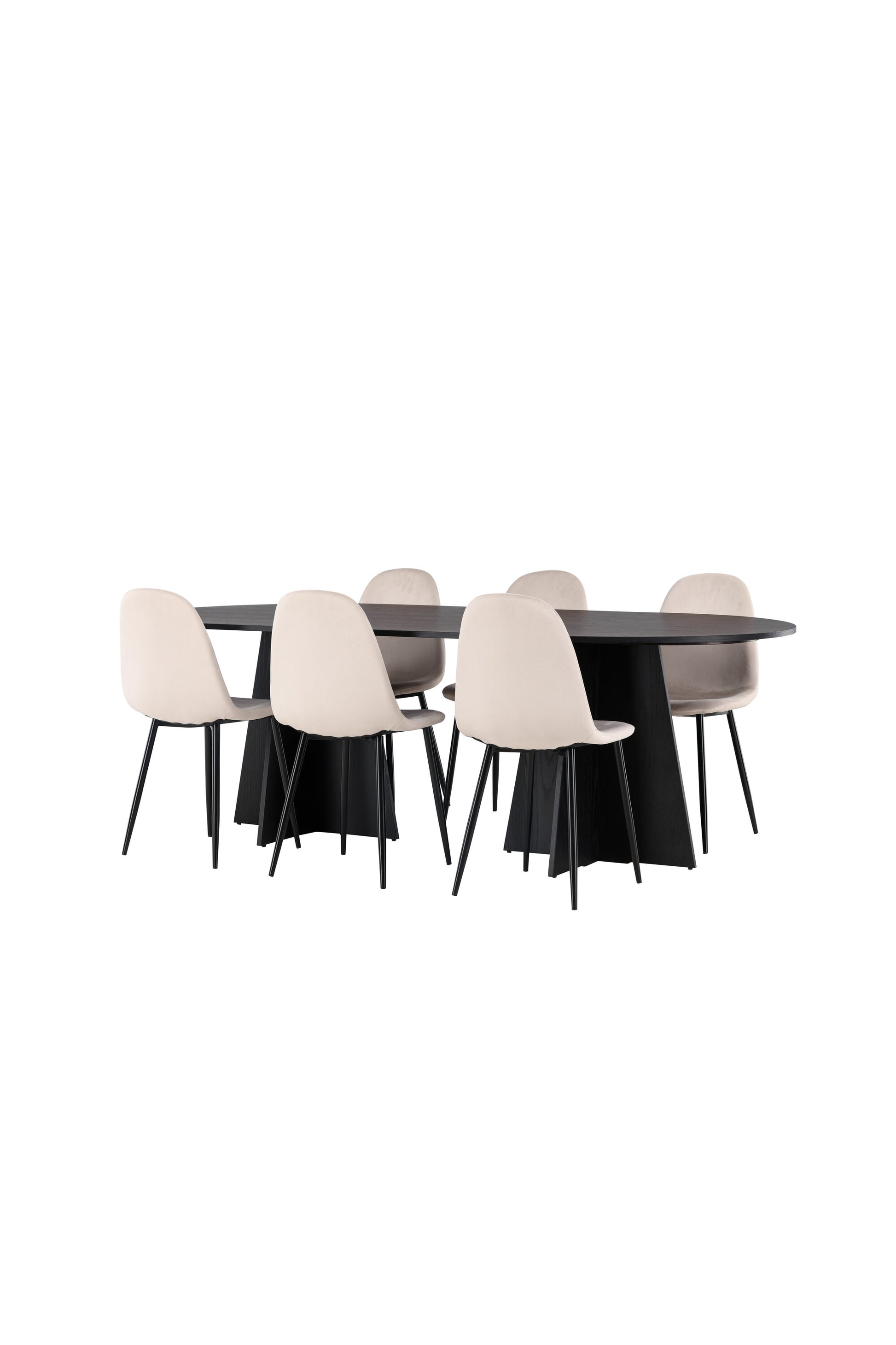 Bootcut Matbord med Polar Stolarna – Bord: 75x230x115 Stol: 53,3x88x42,5