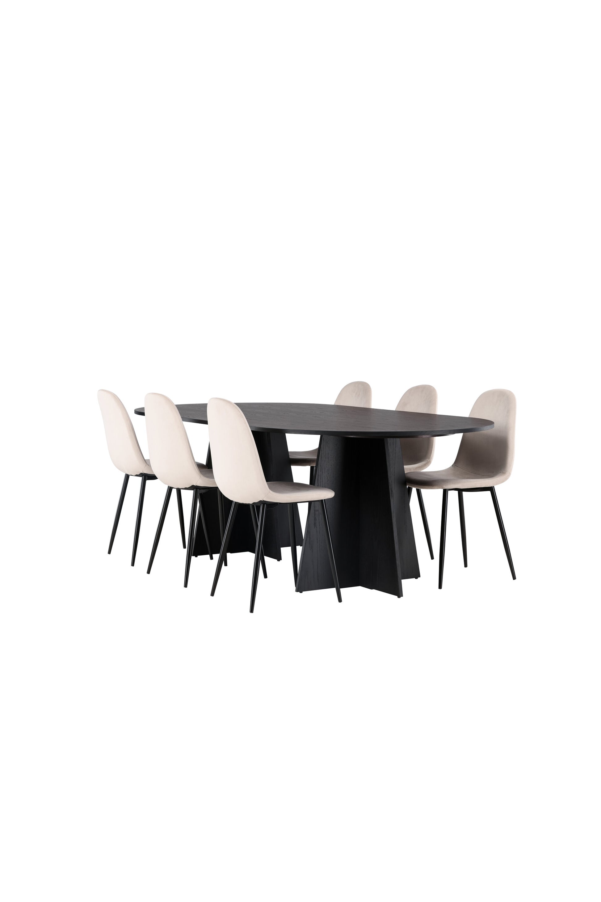 Bootcut Matbord med Polar Stolarna – Bord: 75x230x115 Stol: 53,3x88x42,5