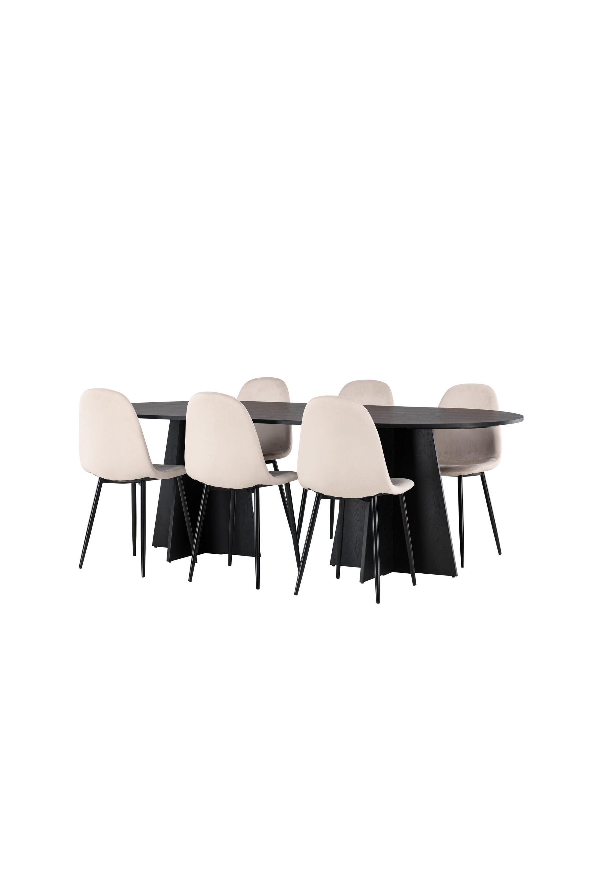 Bootcut Matbord med Polar Stolarna – Bord: 75x230x115 Stol: 53,3x88x42,5