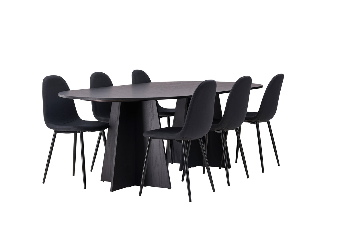 Bootcut Matbord med Polar Stolarna – Bord: 75x230x115 Stol: 53x87x44