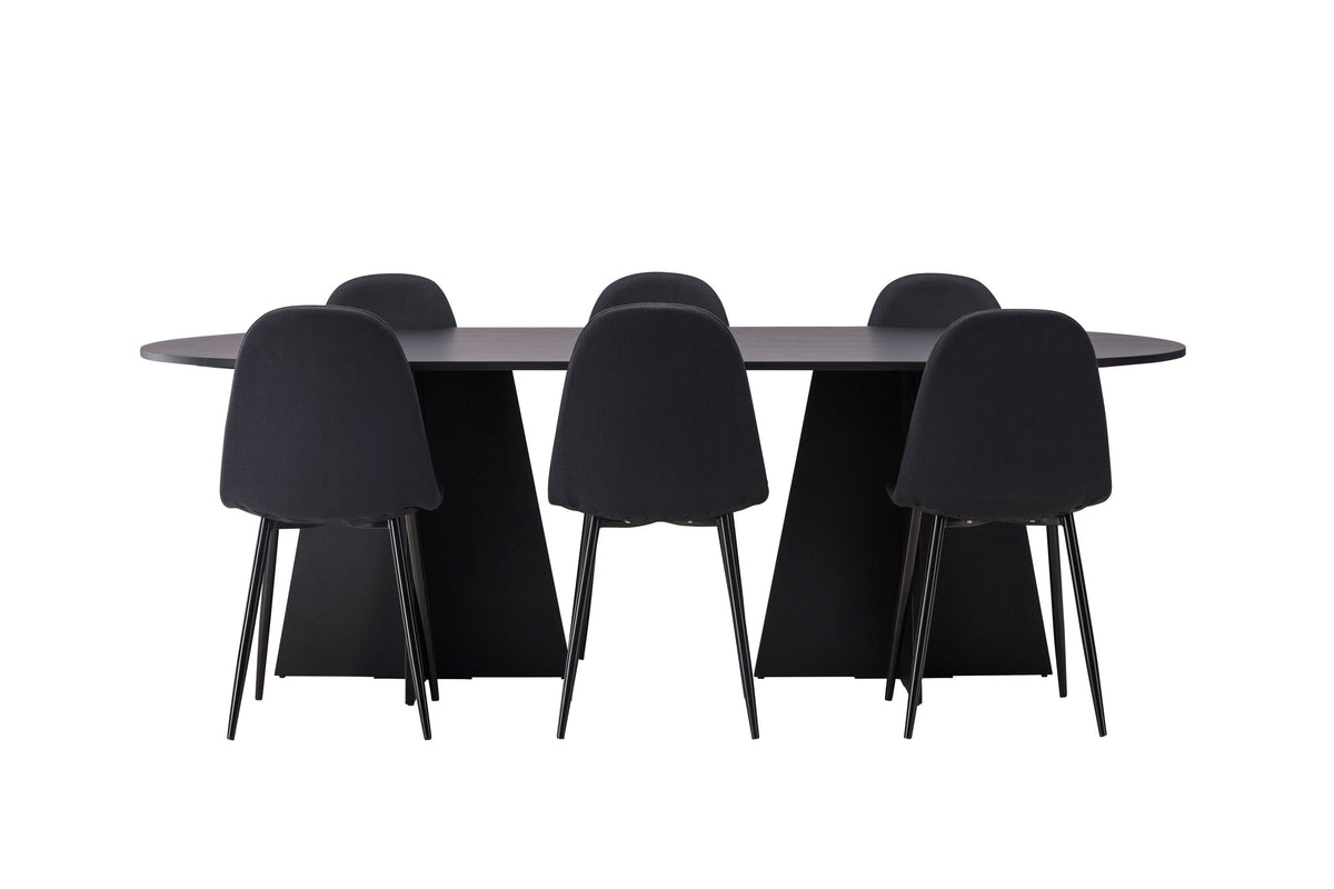 Bootcut Matbord med Polar Stolarna – Bord: 75x230x115 Stol: 53x87x44