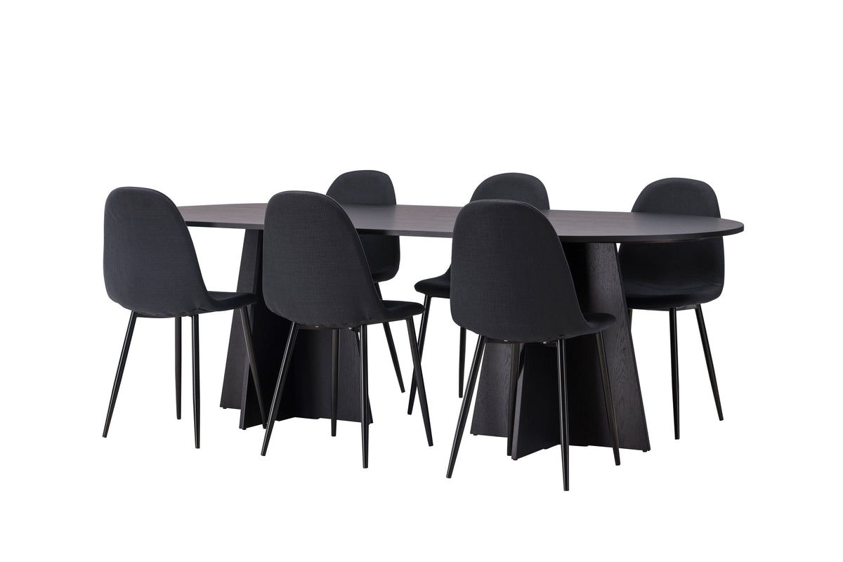 Bootcut Matbord med Polar Stolarna – Bord: 75x230x115 Stol: 53x87x44