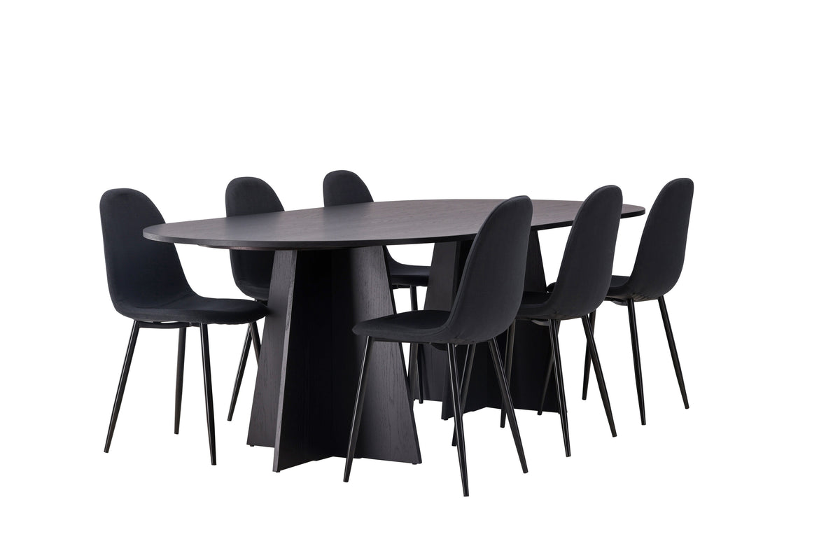 Bootcut Matbord med Polar Stolarna – Bord: 75x230x115 Stol: 53x87x44