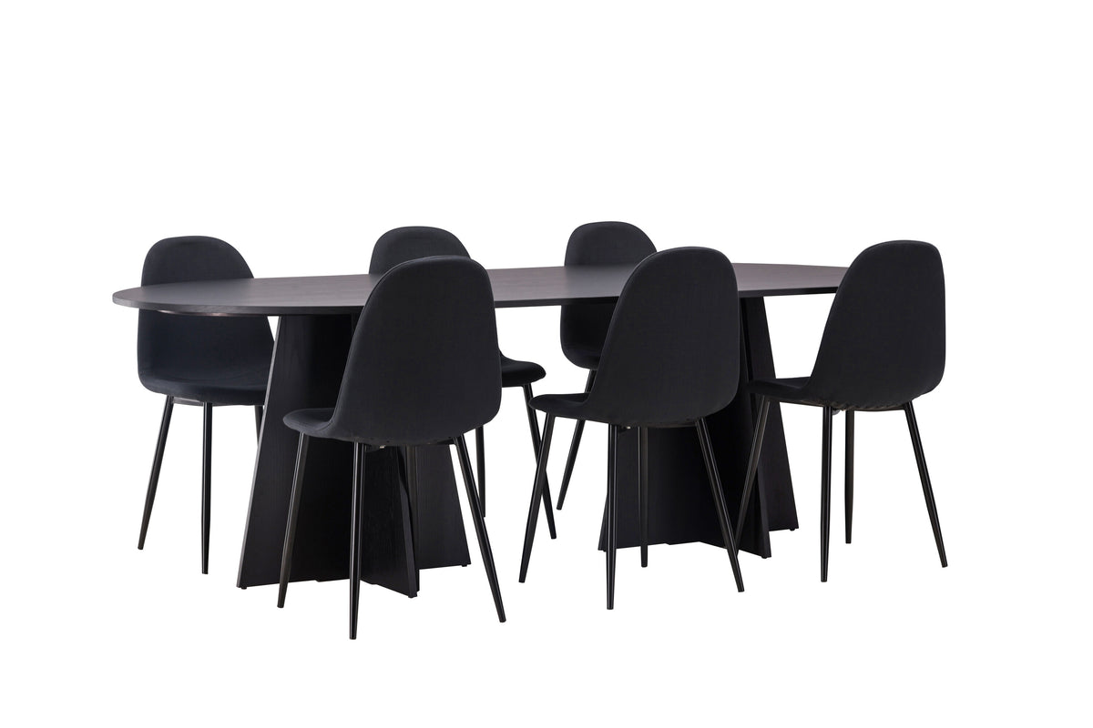 Bootcut Matbord med Polar Stolarna – Bord: 75x230x115 Stol: 53x87x44