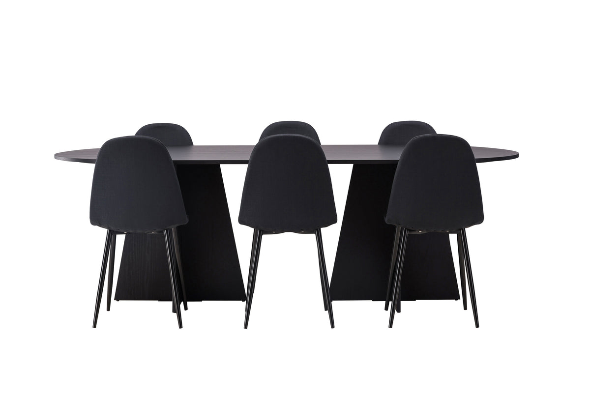 Bootcut Matbord med Polar Stolarna – Bord: 75x230x115 Stol: 53x87x44