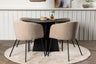 Bootcut Matbord med Berit Stolarna – Bord: ⌀110 Stol: 55x78x55