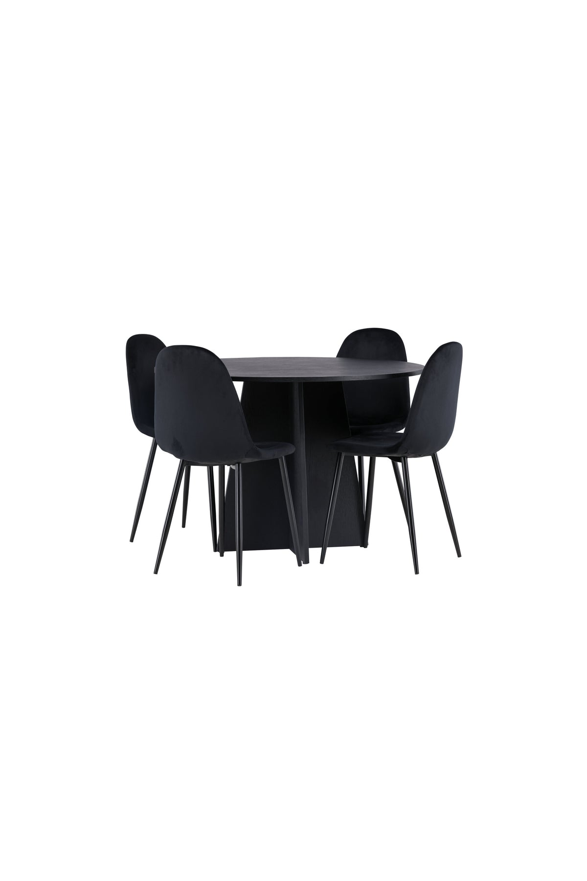 Bootcut Matbord med Polar Stolarna – Bord: ⌀110 Stol: 53,3x88x42,5