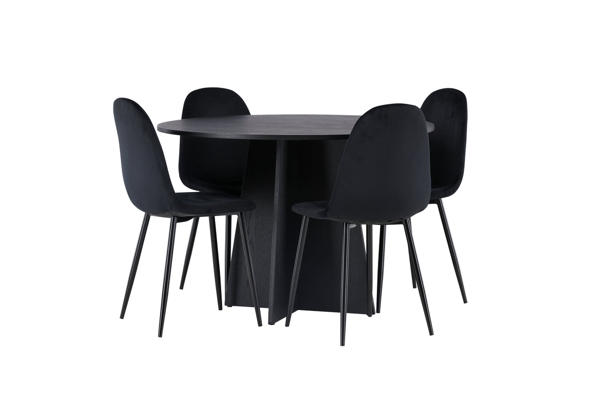 Bootcut Matbord med Polar Stolarna – Bord: ⌀110 Stol: 53,3x88x42,5