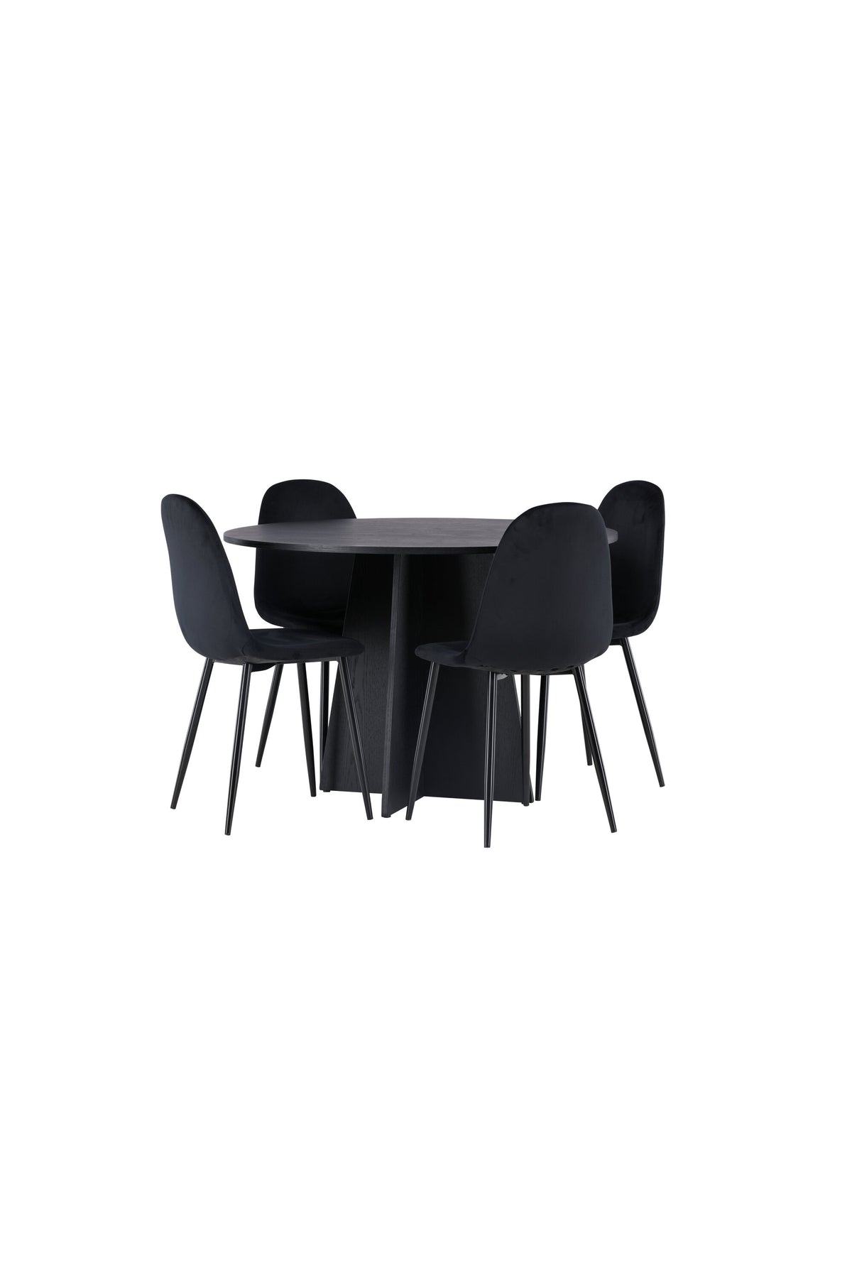 Bootcut Matbord med Polar Stolarna – Bord: ⌀110 Stol: 53,3x88x42,5