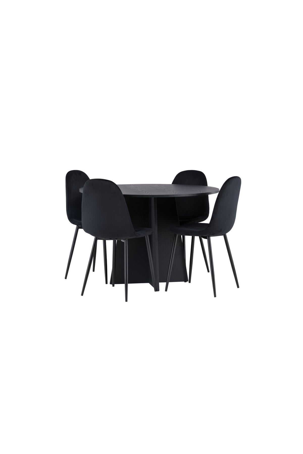 Bootcut Matbord med Polar Stolarna – Bord: ⌀110 Stol: 53,3x88x42,5