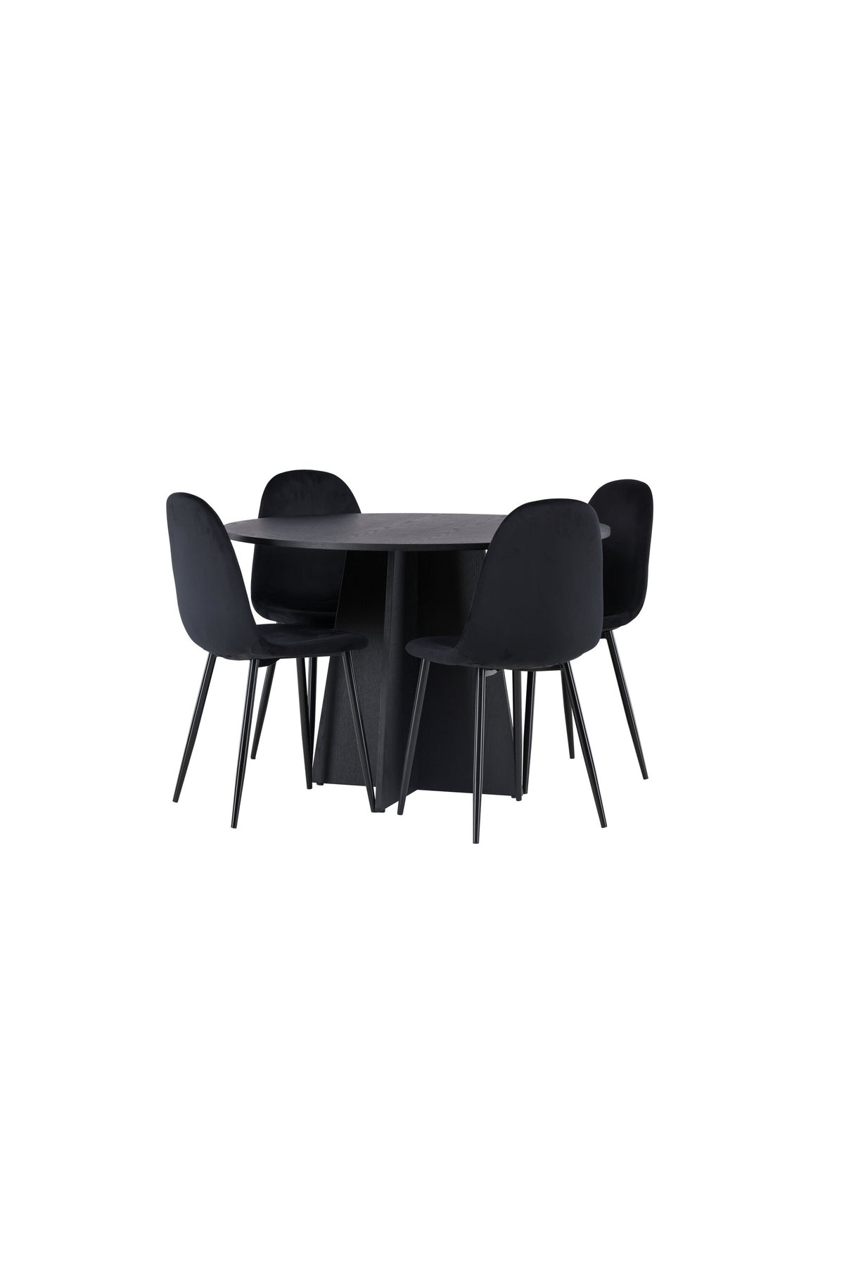 Bootcut Matbord med Polar Stolarna – Bord: ⌀110 Stol: 53,3x88x42,5