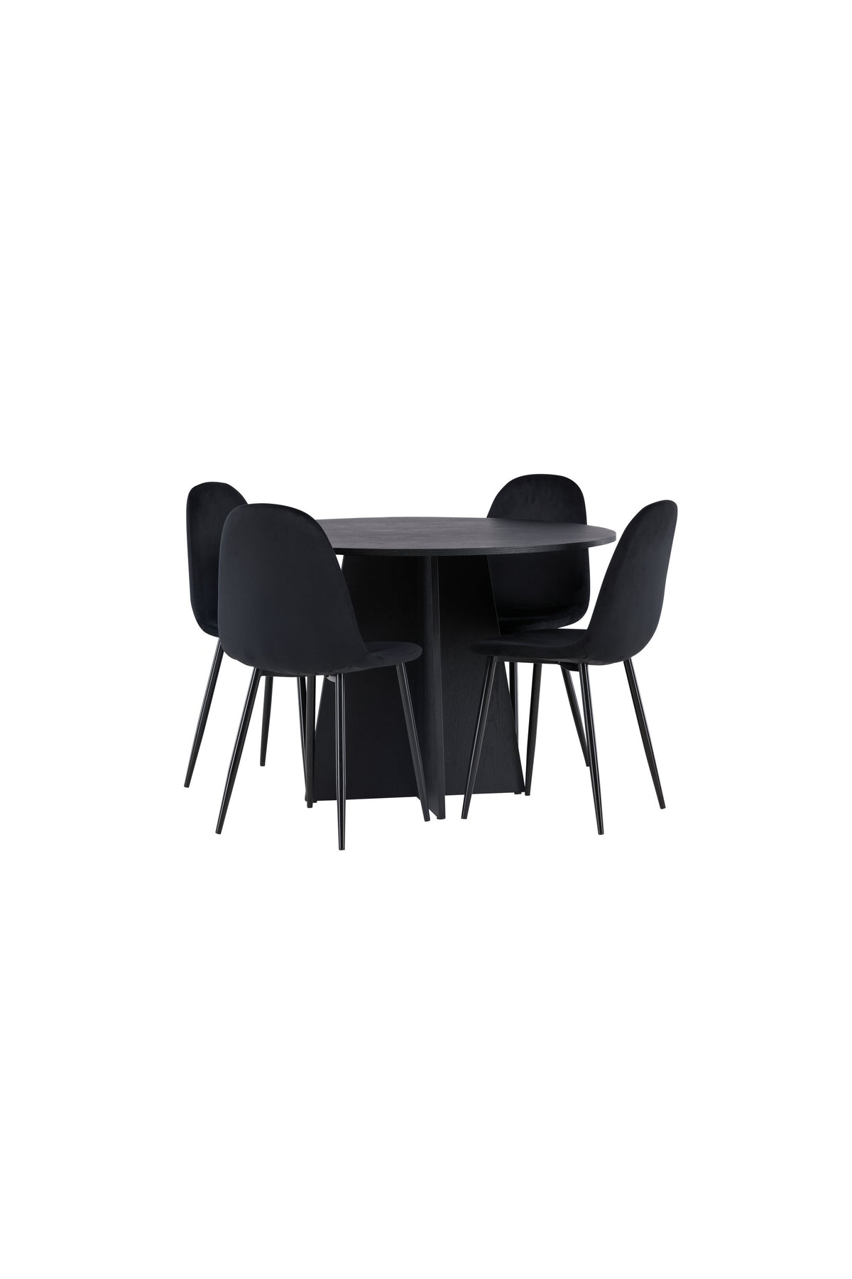 Bootcut Matbord med Polar Stolarna – Bord: ⌀110 Stol: 53,3x88x42,5