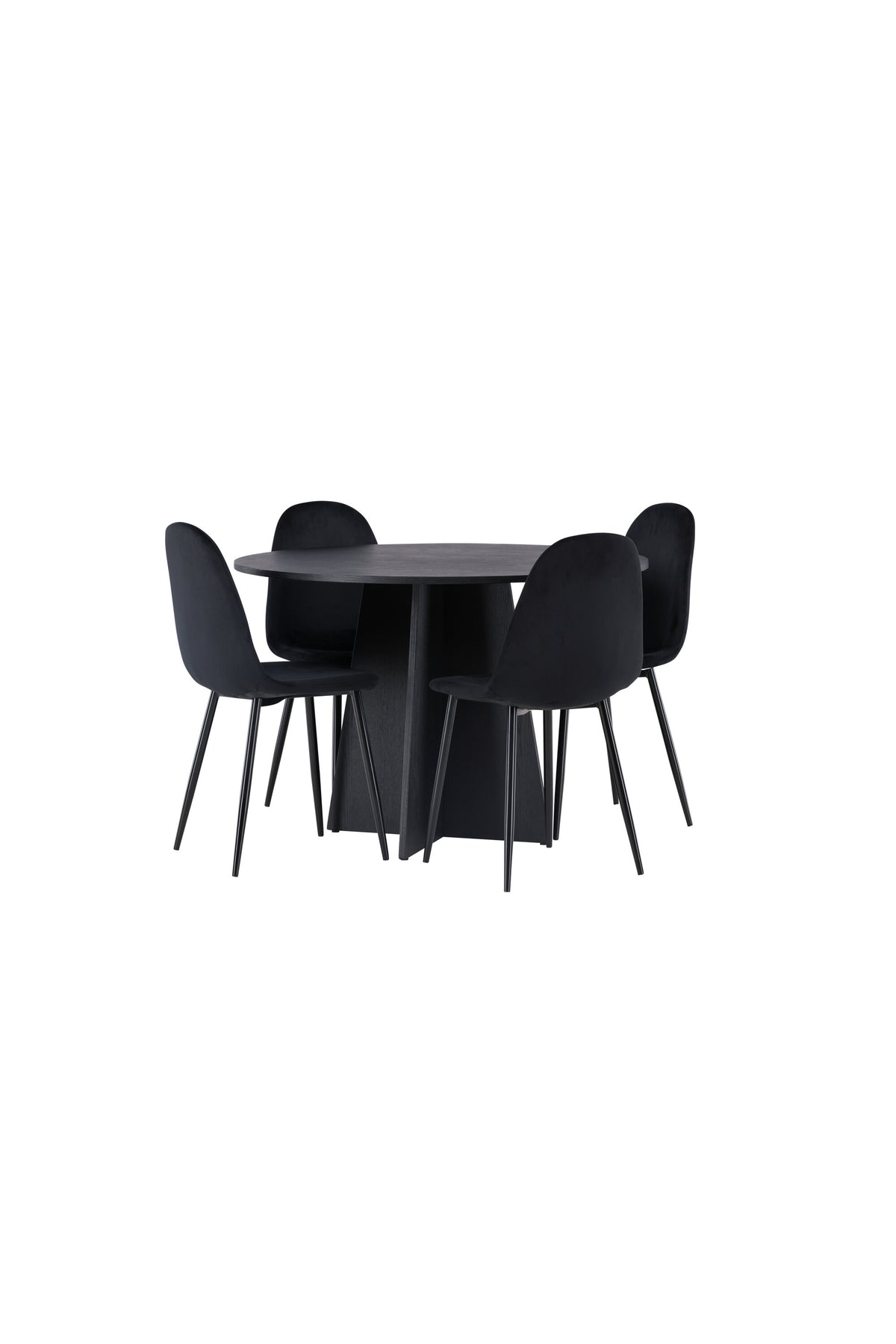 Bootcut Matbord med Polar Stolarna – Bord: ⌀110 Stol: 53,3x88x42,5