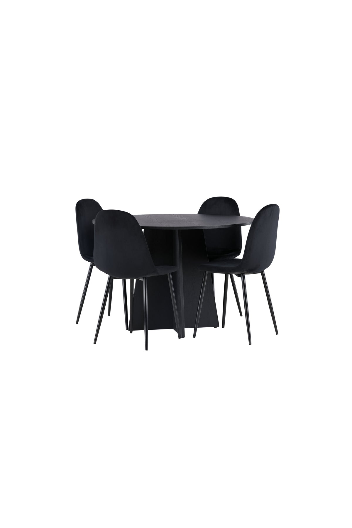 Bootcut Matbord med Polar Stolarna – Bord: ⌀110 Stol: 53,3x88x42,5