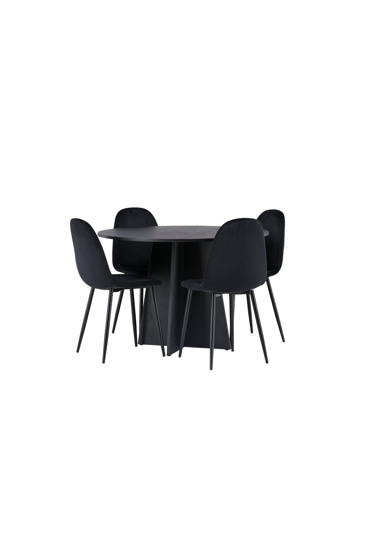 Bootcut Matbord med Polar Stolarna – Bord: ⌀110 Stol: 53,3x88x42,5