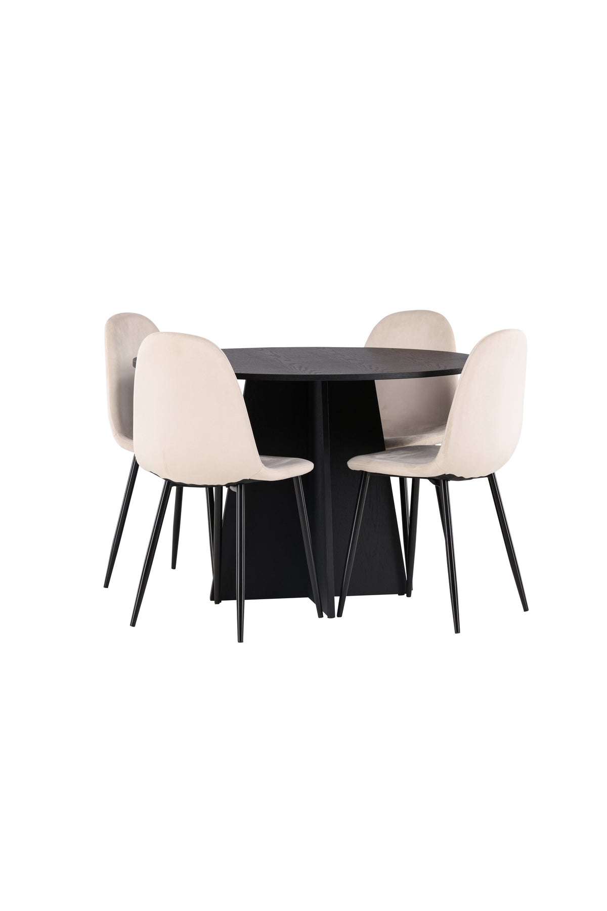 Bootcut Matbord med Polar Stolarna – Bord: ⌀110 Stol: 53,3x88x42,5