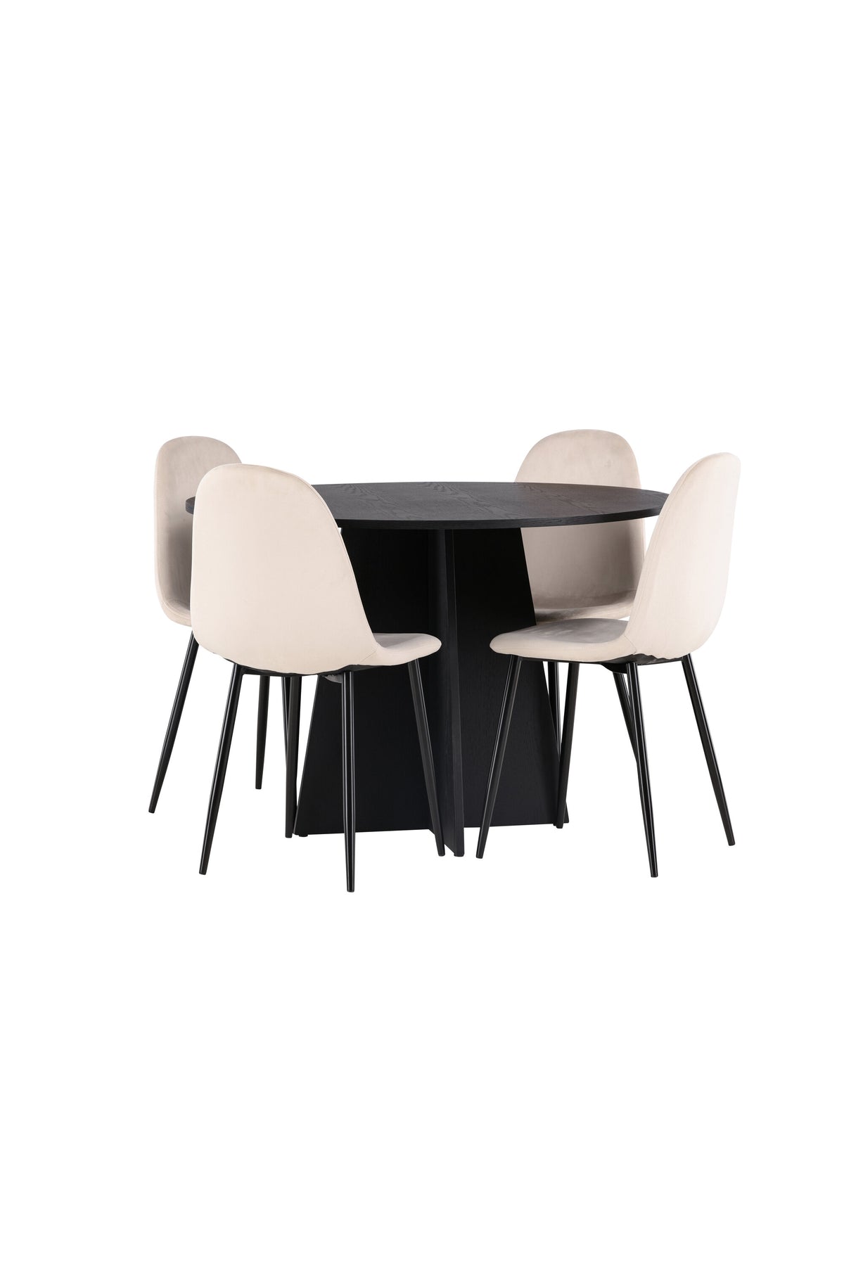 Bootcut Matbord med Polar Stolarna – Bord: ⌀110 Stol: 53,3x88x42,5