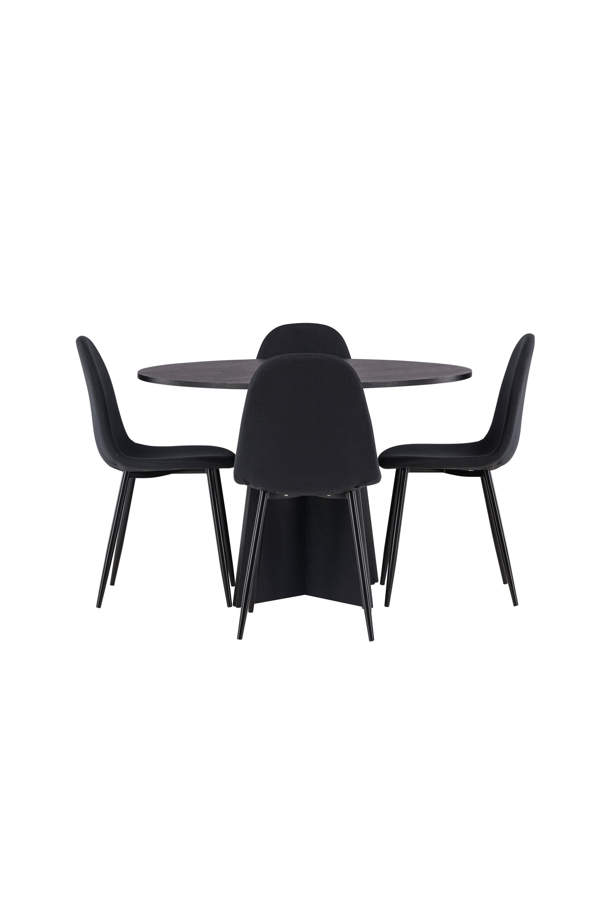 Bootcut Matbord med Polar Stolarna – Bord: ⌀110 Stol: 53x87x44